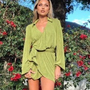 Princess Polly Party Time Mini Dress Green Sz 6